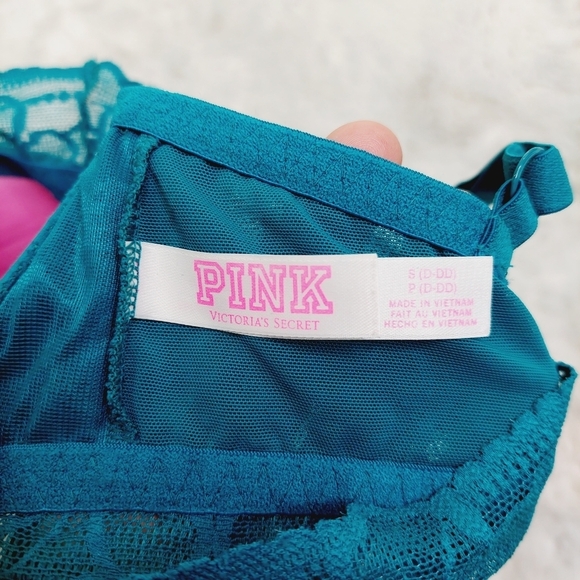 PINK Victoria's Secret Blue Floral Lace Push Up Bralette Bra 1949 - Picture 9 of 11